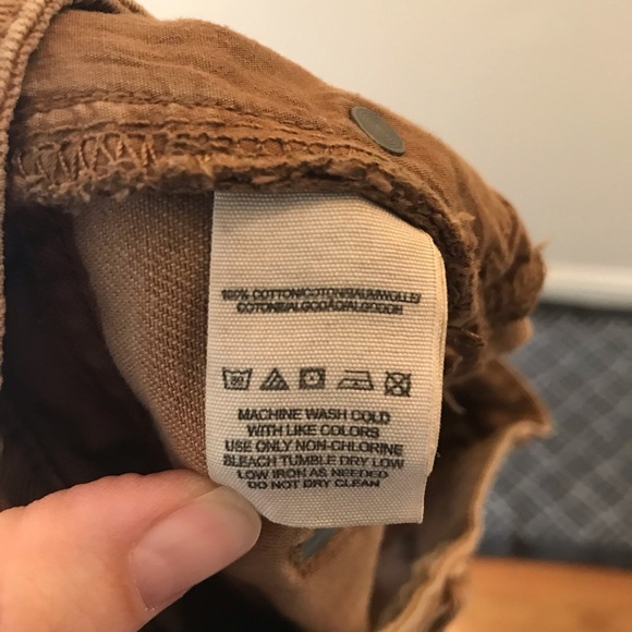 Free People Irreplaceable Cut Off Denim Shorts 24 tan brown jeans - Picture 8 of 10